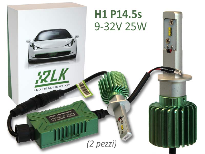 Kit di Conversione 2 lampade POWER LED 10^ GENERAZIONEcon chip ZES CHIPper fanali ANABBAGLIANTI e ABBAGLIANTI  25W- Compatibile CAN BUS e CAN FD- 3000 Lumen x lampade- Temperatura colore: 6500K.- Dissipatore termico in alluminio aeronautico regolabile per una piu´ agevole installazione Base: H1 P14.5s Volt/Watt: 9-32V 25W